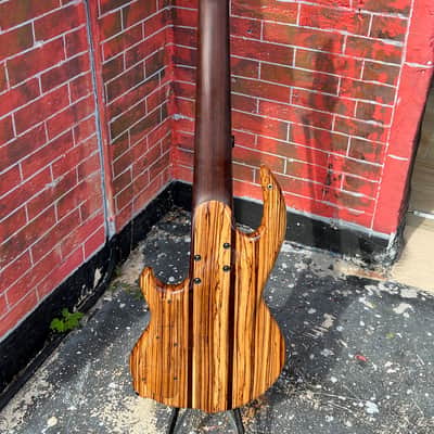 Conklin Faught Custom Sidewinder 7-String Bass 1997 fabulous Zebrawood Special Order an insane bass. image 3