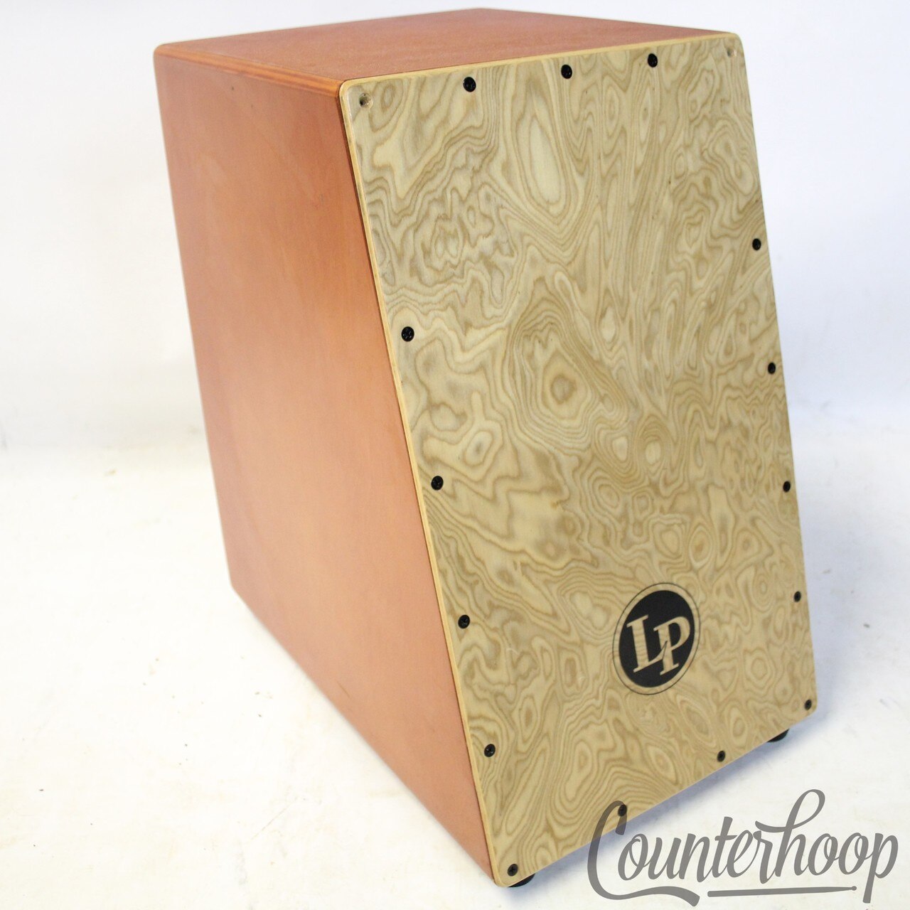 Latin Percussion LP1433 Angled Surface Cajon 17"x12-17"x19" Burled Takean Tong* — main photograph