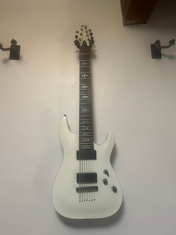 Schecter Research Demon 7 2014-2017 - Vintage White image 1