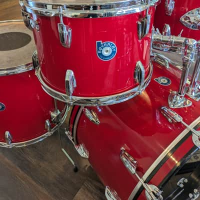 Beverley "Panorama" Drumkit 1960s-70s - Red Silk image 10