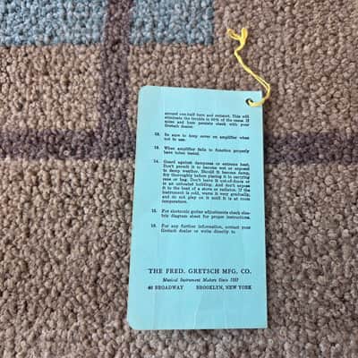 Vintage Early Gretsch 6118 Double Anniversary Electric Guitar Warranty Card! image 3