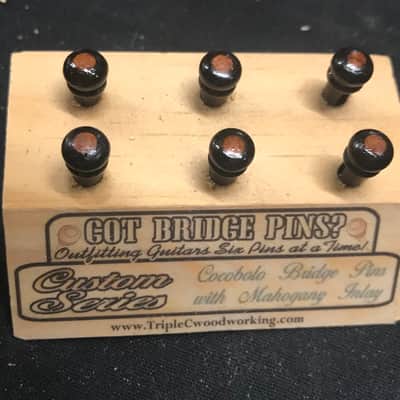 Got Bridge Pins? Cocobolo Bridge Pins with Mahogany Inlays image 2