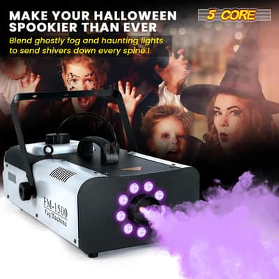 5 Core Fog Machine 1500W Smoke Machine 6000CFM Liquid Low Lying Indoor Outdoor Water Based 2.5L Fog Maker w LED Lights Fogger for Halloween Wedding Party Christmas Stage Effect Gender Reveal - FOG 1500 image 5