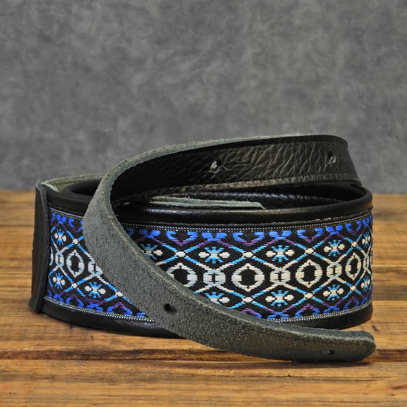 Franklin Retro Folk Deluxe Guitar Strap New From Authorized Dealer - Blue image 1
