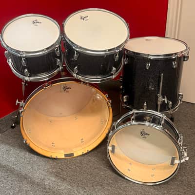 Gretsch Drum Set Catalina Maple 5 Piece Shell Pack w/ Snare Drum Black Stardust image 8