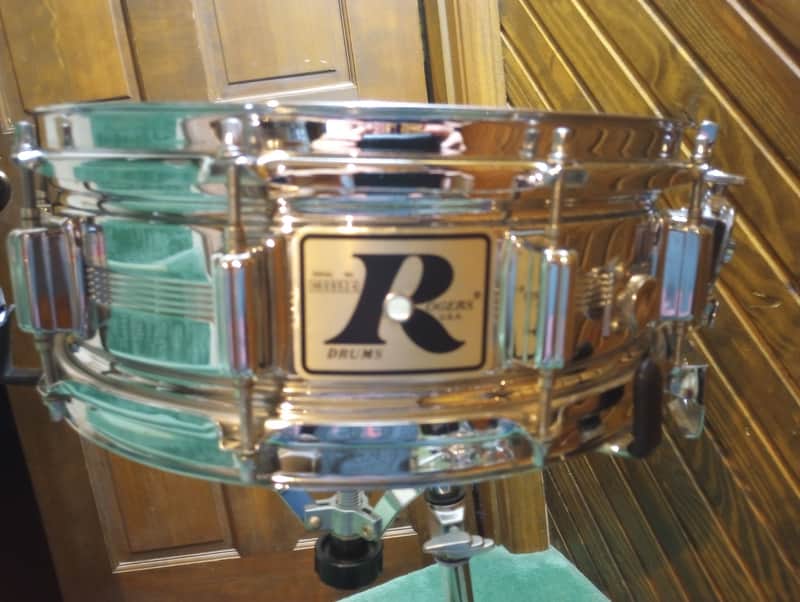 Rogers "Big R" Dyna-Sonic 5x14" Brass Snare Drum 1975 - 1984 - Chrome image 1