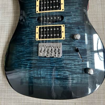 Brian Moore MC 1 mid to late 1990's - Blue Black figured top Graphite neck, image 3