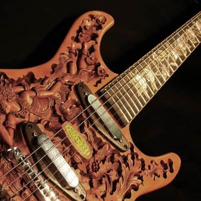 Blueberry Handmade Electric Guitar Hindu Motif with Seymour Duncan Pickups image 4