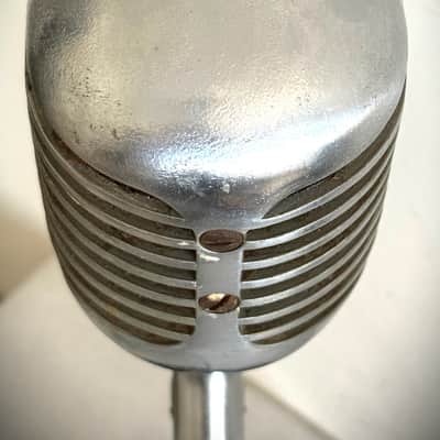 Vintage 1940s Shure Bros 55C Dynamic Microphone, works great, incl stand & cable image 10
