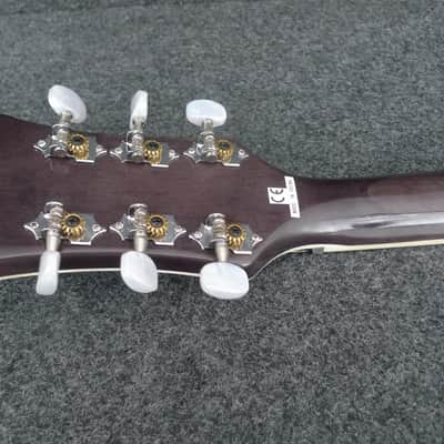 Hofner HI-459 Beatle 6 String Electric Guitar Trans Black Violin Body Shape image 8
