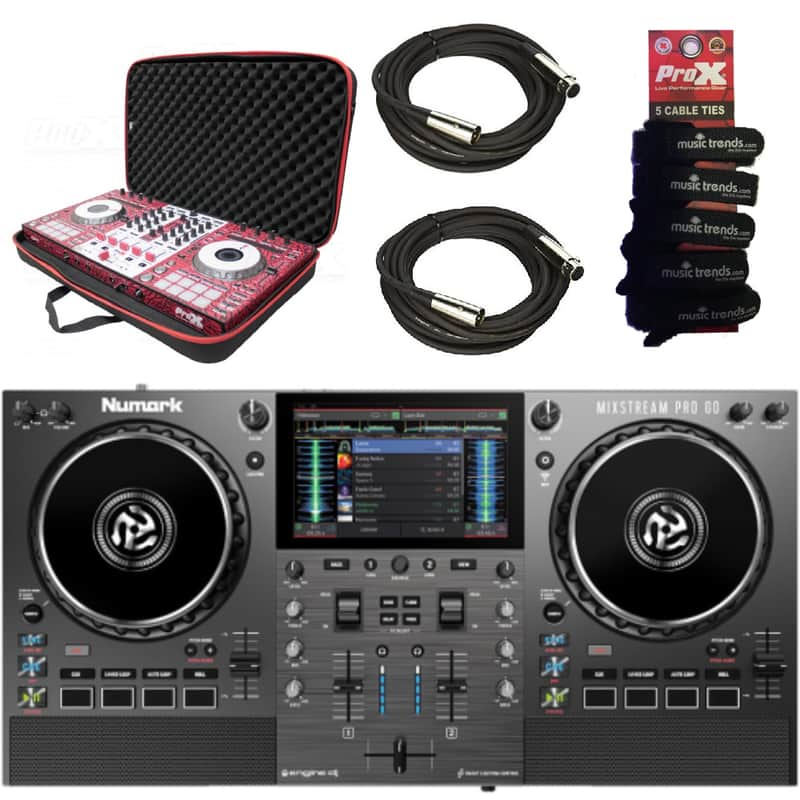 Numark Mixstream Pro Go Battery Powered Standalone Controller + Soft Case + 2x XLRs image 1