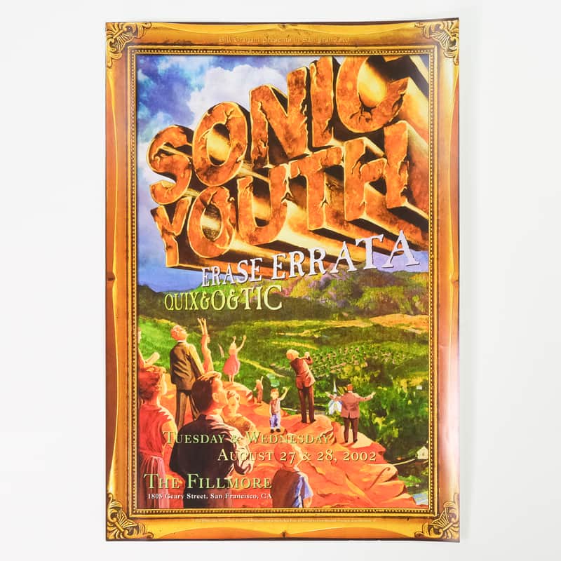 Sonic Youth Erase ERATE QUIX&O&TIC The Fillmore 8/27-8/28 2002 - 19"x13" Owned by Sonic Youth image 1