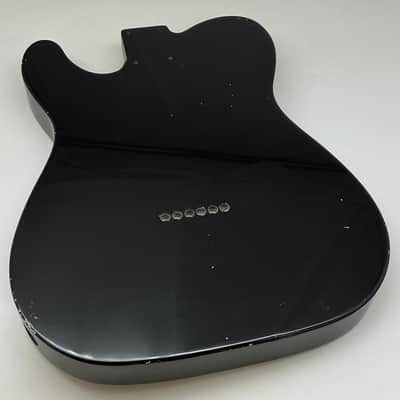 4lbs 10oz BloomDoom Nitro Lacquer Aged Relic Black T-Style Vintage Guitar Body image 7