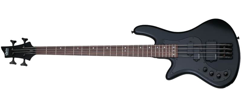 Schecter Stiletto Stealth-4 Left Hand Bass Guitar - Satin Black (2526) image 1