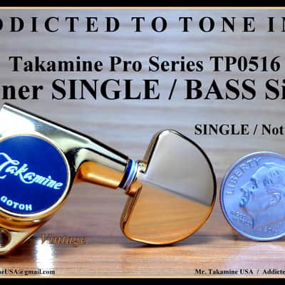 Takamine Takamine Pro Series TP0516 Vintage Tuner SINGLE / BASS Side - Gold Machine Head with Gold Buttons image 4