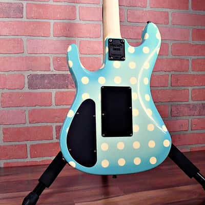 Original Vintage Kramer NightSwan Blue With White Polka Dots 1987-1988 Vivian Campbell image 13