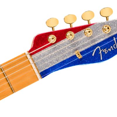 FENDER - Buck Owens Telecaster Maple Fingerboard Red Silver and Blue Sparkle - 0140452371 image 5