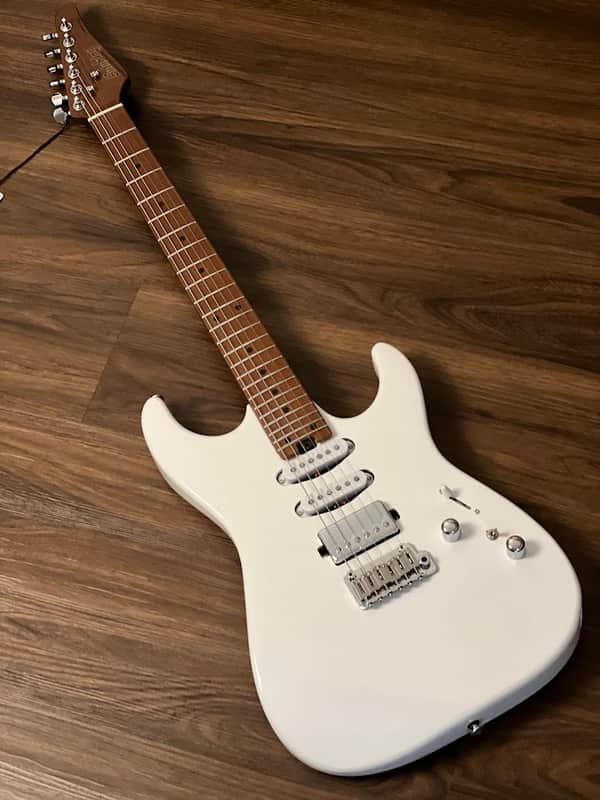 Soloking MS-1 Custom 24 HSS Flat Top in White Gloss Nafiri Special Run image 1