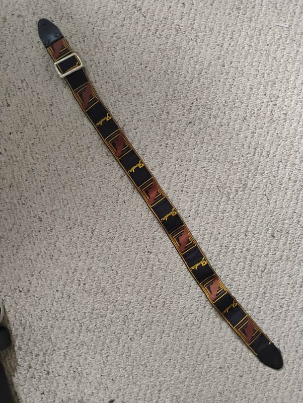 1960s Vintage Original Fender Guitar Strap, Metal Buckle Straight logo (horizontal) Stratocaster Telecaster good condition image 1