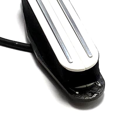 AlNiCo 5 Rail Strat Sized Humbucker, 1 Qty Position Interchangeable Dragonfire AR5 4-Wire Humbucking Pickup ~ White with Chrome Rails image 4
