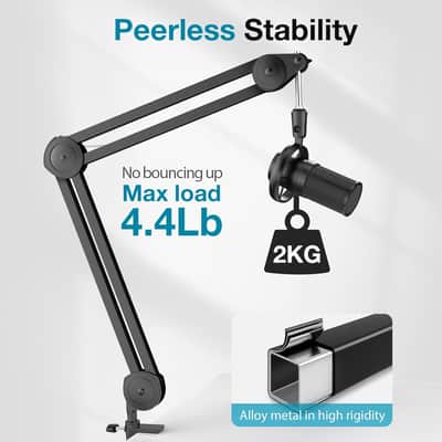 Boom Arm Microphone Stand, Max Load 4.4 Lbs Desk Mic Arm Stand For Quadcast S Solocast Sm7B At2020 Fifine Am8 Razer Seiren Mini image 4