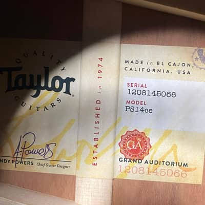 NEW OLD STOCK 2025 Taylor PS14ce Ironbark/Sinker Redwood Acoustic Electric Guitar - Shaded Edgeburst - Authorized Dealer - 5 lbs - G07341 image 10