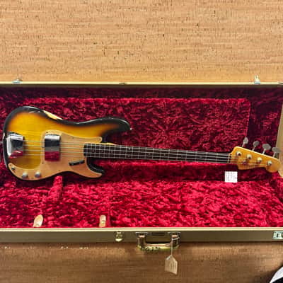 Fender Precision Bass Gold Guard 1959 - Sunburst Ash Body Lightweight image 8