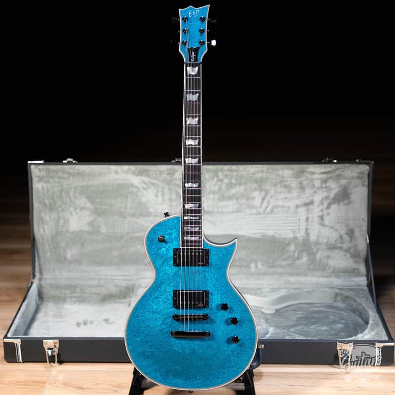 ESP Eclipse Custom Original Series Electric Guitar w/ Case – Blue Liquid Metal image 1