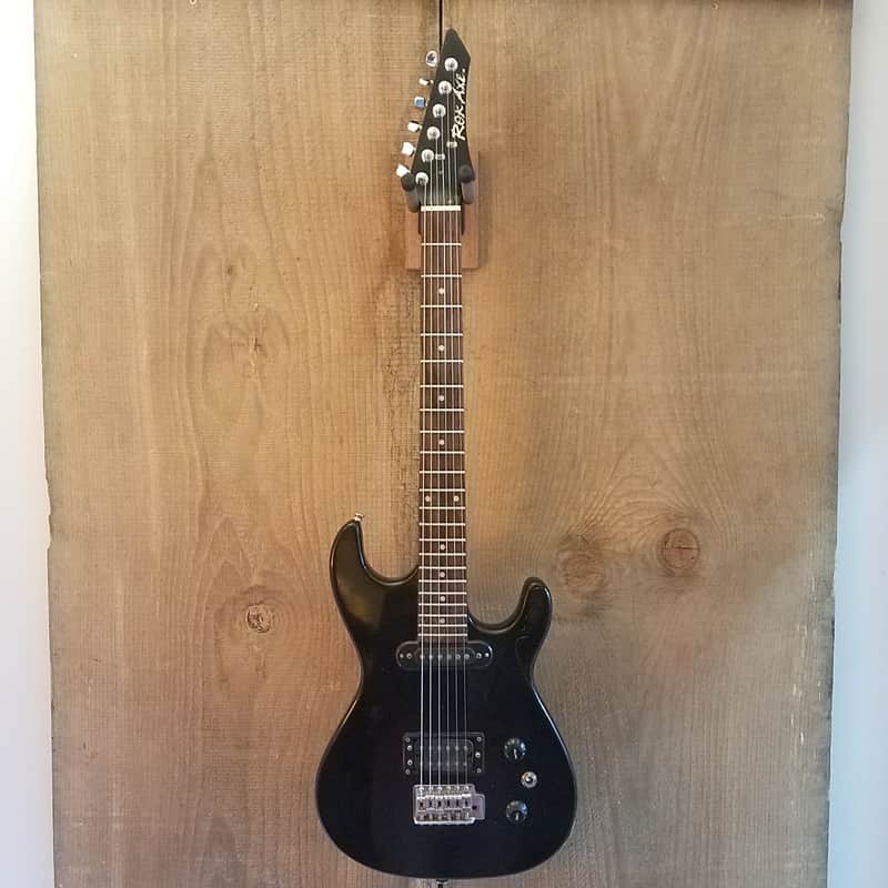 Rok-Axe Black Solid Body Electric Guitar Full Scale image 1
