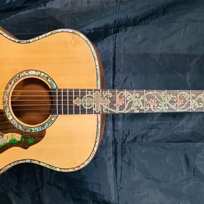 Blueberry Handmade Jumbo Acoustic Guitar Faith - Lion and Lamb Motif image 12
