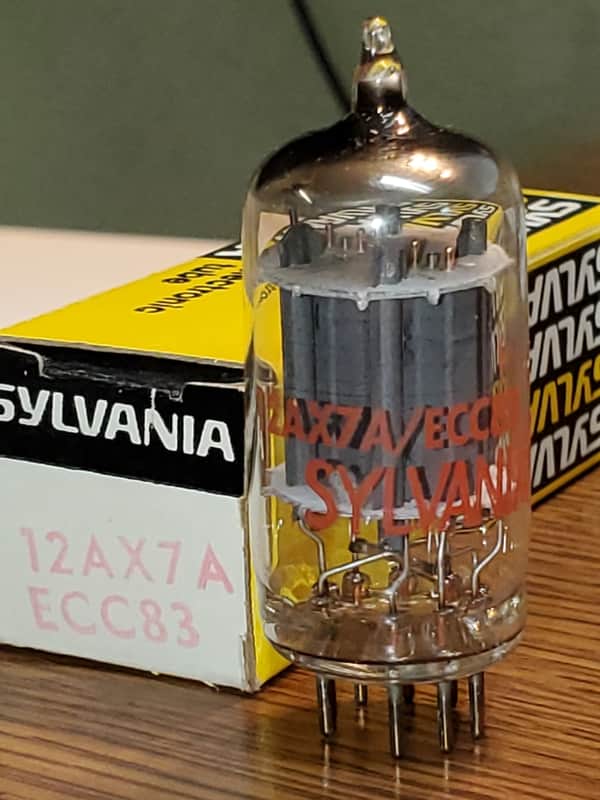 12AX7A Sylvania 17mm Plate/Halo Getter MaxiPreamp2/TV7 Tested (1) tube lot image 1