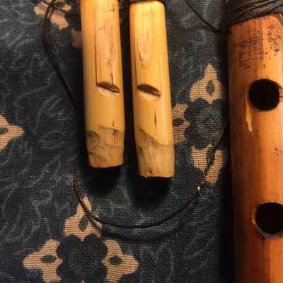 No Brand Arabic Mijwiz Double Folk Clarinet - Natural Cane and Bamboo (heat treated and polished with its own oils) 1990s - Natural Cane and Bamboo (heat treated and polished with its own oils) image 3