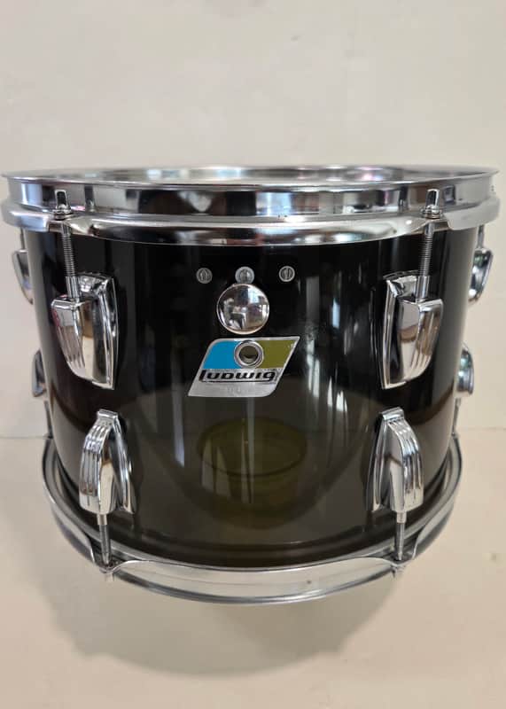 13" Ludwig  Vistalite tom - Smoke black, mid 70's image 1