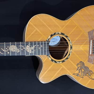 Blueberry LEFT HANDED Acoustic Guitar Grand Concert Mermaid Motif - NEW IN STOCK image 2