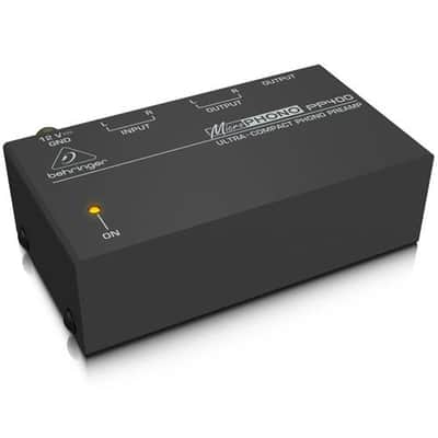 Behringer Microphono PP400 Ultra-Compact Phono Preamp, 50W Output Impedance, RIAA Frequency Response image 3