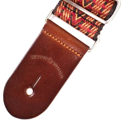 Walker & Williams H-34 Vintage Series Earth Tone Reds Woven Kaleidoscope Strap With Leather Ends image 8