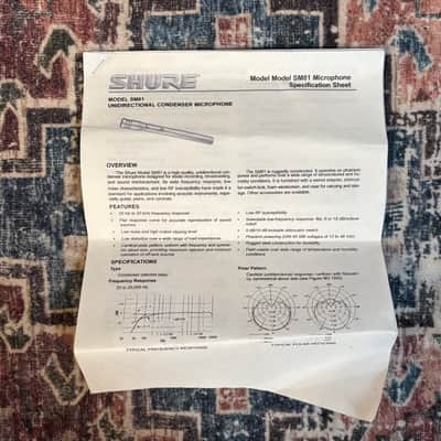 2002 Shure SM81-LC Unidirectional Condenser Microphone W/ Case & Paperwork! image 7