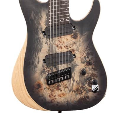Schecter Reaper-7 Multiscale 7MS Electric Guitar Charcoal Burst image 3