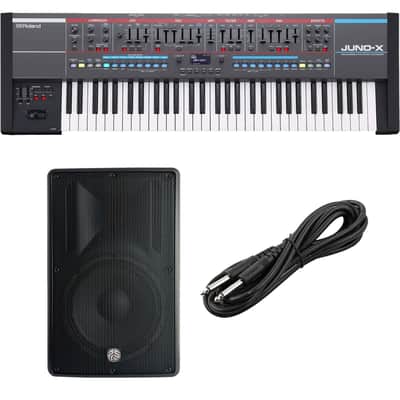 Roland Juno-X 61-key Synthesizer, PSG AUDIO Cobra 112, 1/4 Cable Bundle