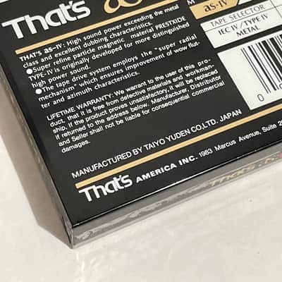 That's [by Taiyo Yuden] Audition Series Type 4 Metal Cassette Tape 1995 - AS:IV image 4