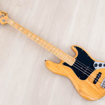 1976 Fender Jazz Bass Natural Ash w/ Pearl Blocks + Binding, Case image 12