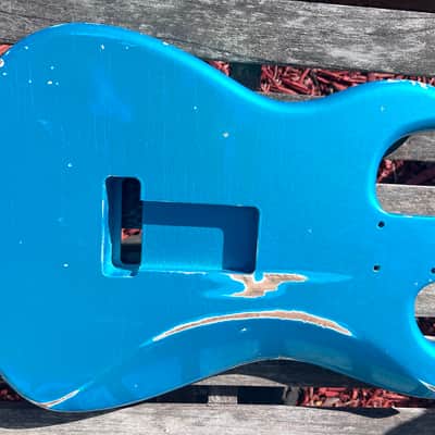 JVG ST BODY RELIC Reborn Old -Lake Placid Blue  Nitrocellulose  Lacquer  routed SSS or SSH with AGED PICKGUARD Place your ORDER JVGuitars image 7