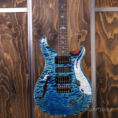 PRS Wood Library Special 22 Semi Hollow Quilt River Blue image 2