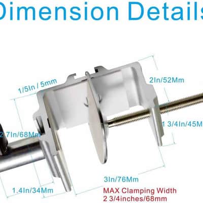 Heavy Duty C Clamp for 1/2” Base Magnifying Lamp,Desk Lamp,Swing Arm Lamp,Phone I pad Mount,Tablet Mic Holder,Table Mount Clamp for Microphone Stand Mic Boom Arm image 2