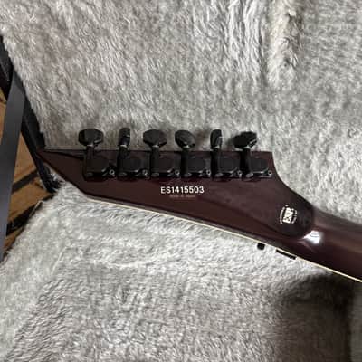 2014 ESP E-II Horizon-III FR EMG STBLKSB - LIKE NEW - EMG’s Floyd Rose Flame Top Neck-Thru VIDEO! image 6