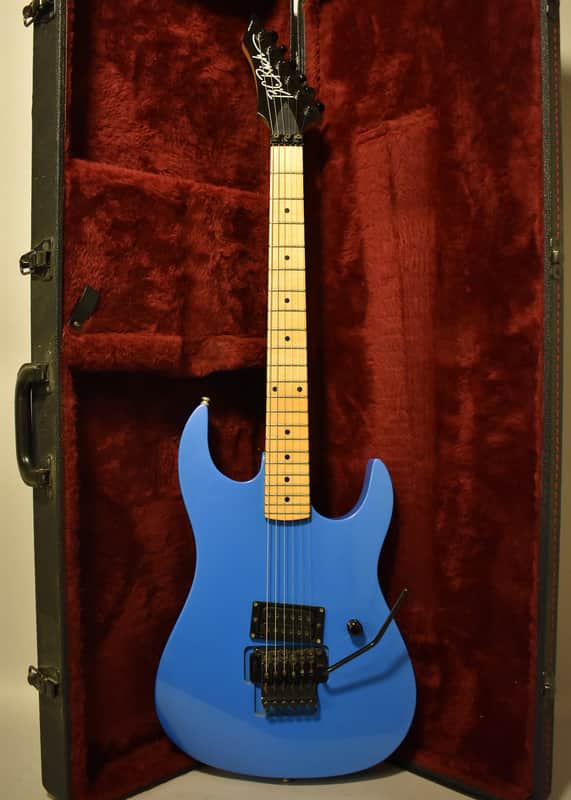 c. 1987 BC Rich USA Gunslinger Sky Blue Metallic Flip-Flop Finish w/HSC image 1