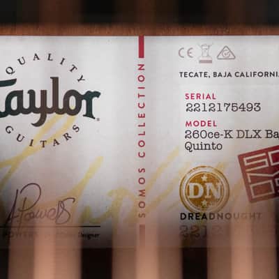 Taylor 260ce-K DLX Bajo Quinto Acoustic/Electric Guitar with Hardshell Case image 16