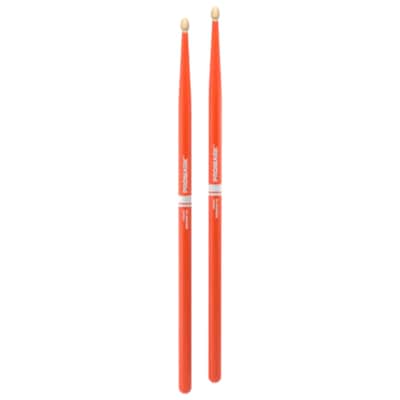 Promark Rebound 5A Painted Acorn Wood Tip Drumsticks - Orange image 2
