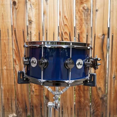 DW USA Collectors Series Maple/Mahogany Shell 6.5x14'' Snare Drum - Deep Royal Blue Lacquer image 1