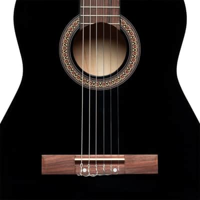 Stagg 4/4 Classical Guitar with Linden Top - Elegant Black Finish for Beginners image 5